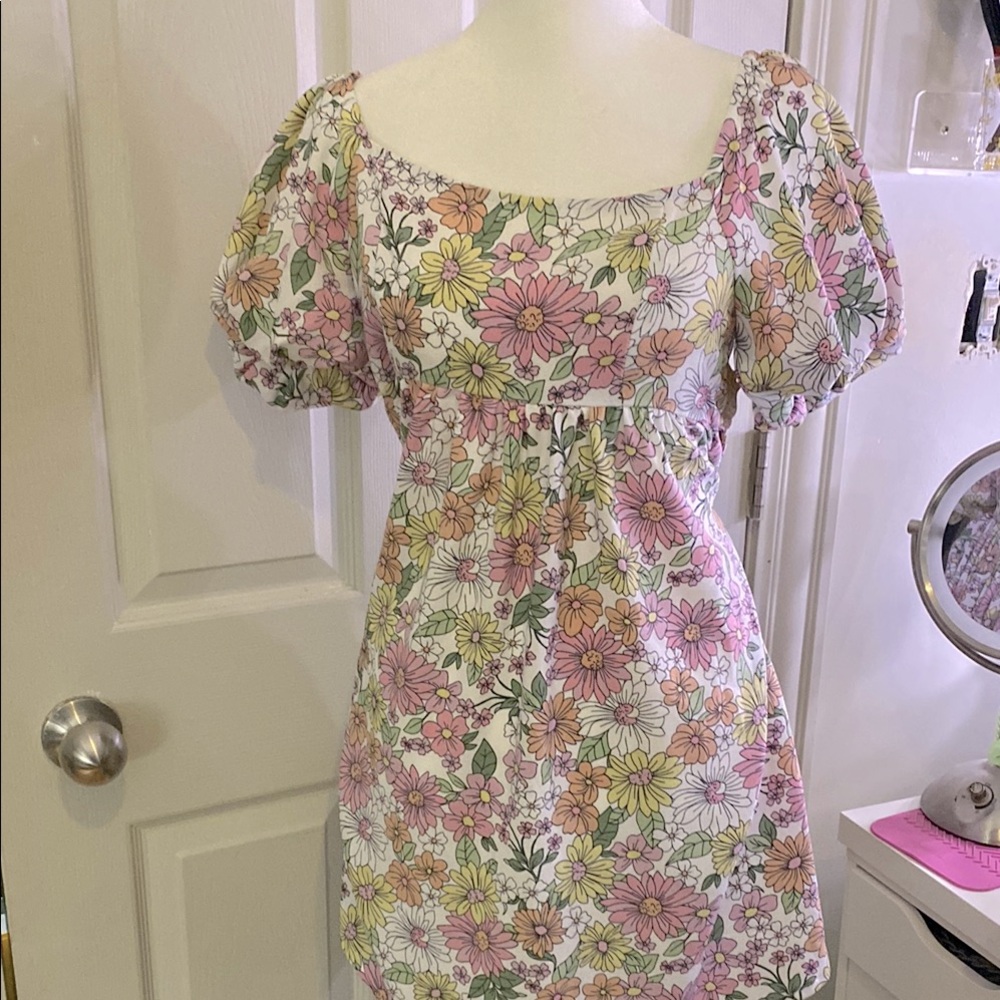 Floral Puff Sleeve Dress